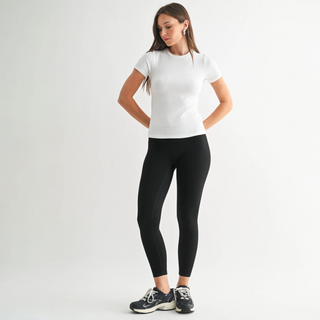 Micro-Ribbed Athleisure Tee