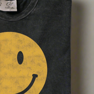 Smiley Face Mineral Washed Tee