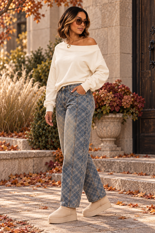 The Debra Plaid Denim