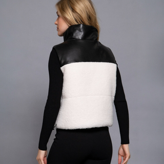 Reversible Faux Leather-Sherpa  Vest