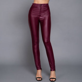 Faux Leather Coated Trouser