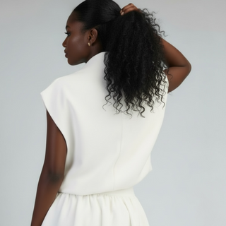 Mock Neck Balloon Top