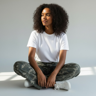 Camo Denim Cargo Pants