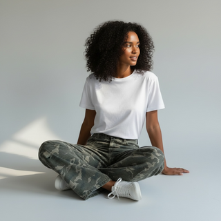 Camo Denim Cargo Pants