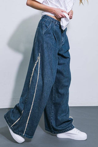Frayline Wide Leg Jeans