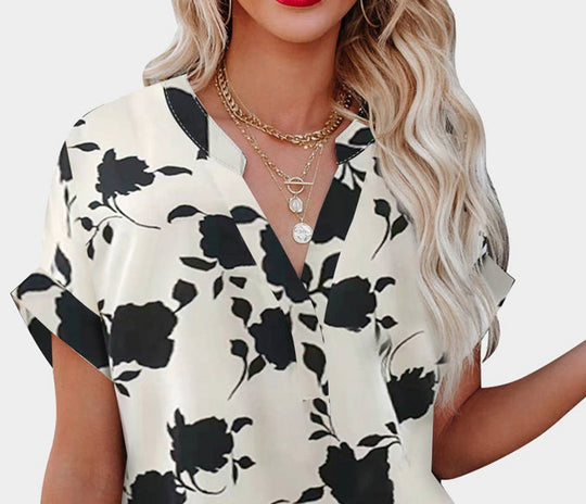 Black Floral Blouse